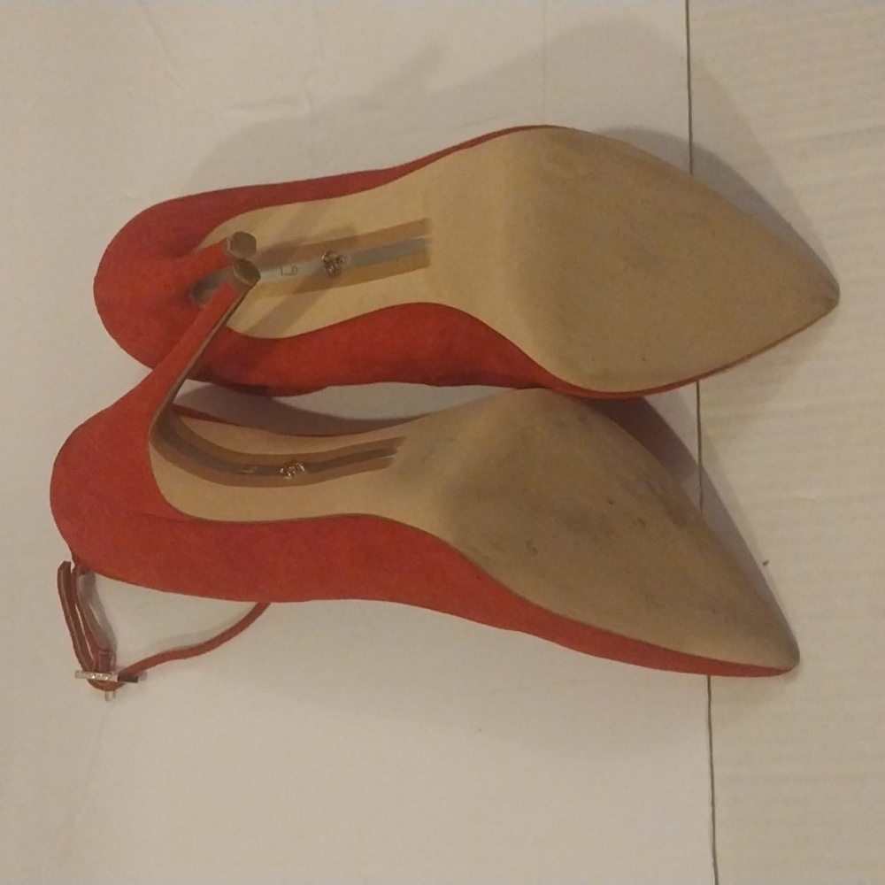 Sam Edelman ankle strap t-strap pointed toe stilettosuede leather women shoes 9M - Picture 9 of 9